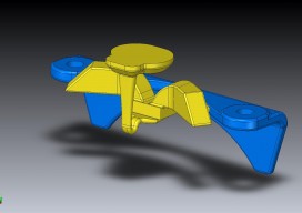 3D CAD model of casting with gating and filtering system