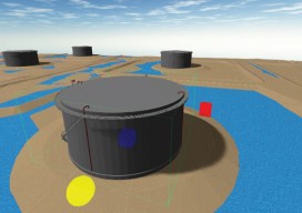 Proposed 3D design software will enable users to create and work with such images as this oil sands facility drainage analysis