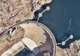 Nearmap high-resolution aerial imagery of the Hoover Dam at 2.8" GSD.